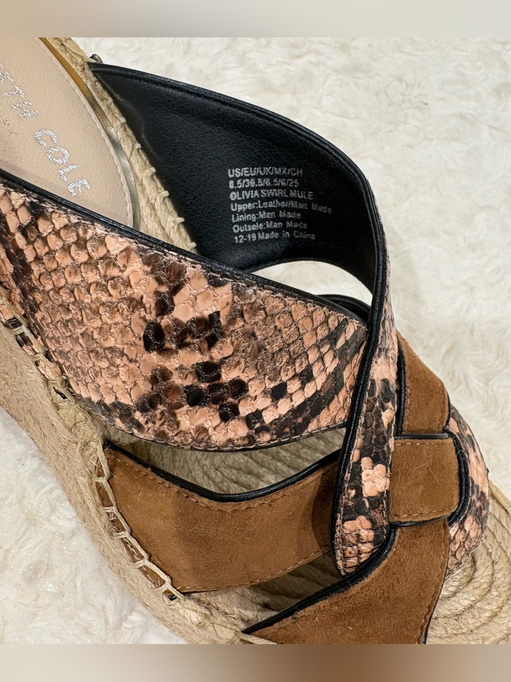 NEW Kenneth Cole Women’s Olivia Espadrille Platform Sandals Size 8.5